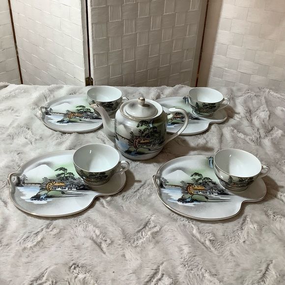 kutani Dining Vintage Kutani China Hand Painted Tea Set Poshmark